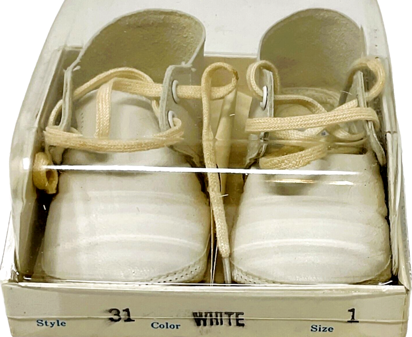 Vtg Mrs. Day's Ideal Baby Shoes In Original Box Style 31 Size 1 White Leather
