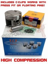 Custom YCP B20 84mm High Compression Pistons w/ NPR rings & CClips B20B B20Z CRV
