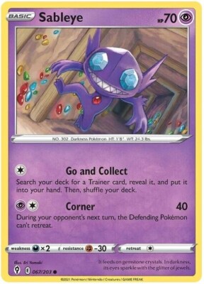 Pokemon - Sableye - 067/203 - Evolving Skies - NM/M - New