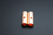 1/0 GAUGE COPPER BUTT CONNECTOR 2 PK CRIMP TERMINAL SPLICE AWG BATTERY CUR1/0