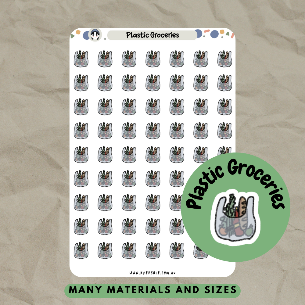 Plastic Groceries Planner Stickers