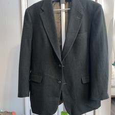 Burberry 100  Camel Hair Hounds Tooth Charcoal Blazer VINTAGE 44R