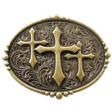 Belt Buckle Western Cowboy Cross Prayer Brings Good Luck Convenient Fitting P...