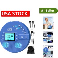 Bluetooth Portable CD Player with FM Transmitter - Rechargeable  Anti-Skip