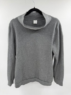 Fair Indigo Mock Funnel Neck Women s Sweater Cotton Baby Alpaca Gray Size Large