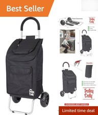 Trolley Dolly Black Foldable Shopping Cart - Lightweight & All-Terrain Design