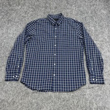 Banana Republic Shirt Mens Large Plaid Button Down Soft Wash Tailored Slim Fit