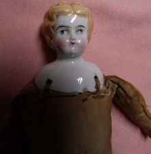 Antique 10" Handmade Body Blonde low forehead China head Doll All original