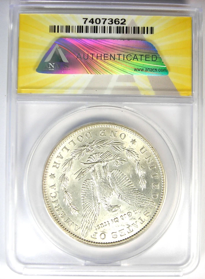 1901-S Morgan Silver Dollar $1 Coin - Rare Date - Certified ANACS AU58 Details - Image 3 of 4