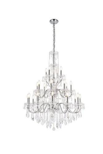 Elegant Lighting St. Francis 36" 24 Light Royal Crystal Chandelier - Picture 1 of 6