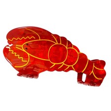 Lobster Hair Claw Clip: Cool Acetate Cute 1 Count (Pack of 1), Red