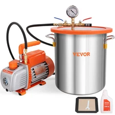 VEVOR 5 Gallon Vacuum Chamber and 3.5CFM Single Stage Pump Degassing Chamber Kit