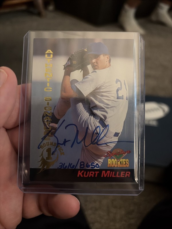 1994 SIGNATURE ROOKIES BASEBALL # 38 KURT MILLER AUTOGRAPHED CARD