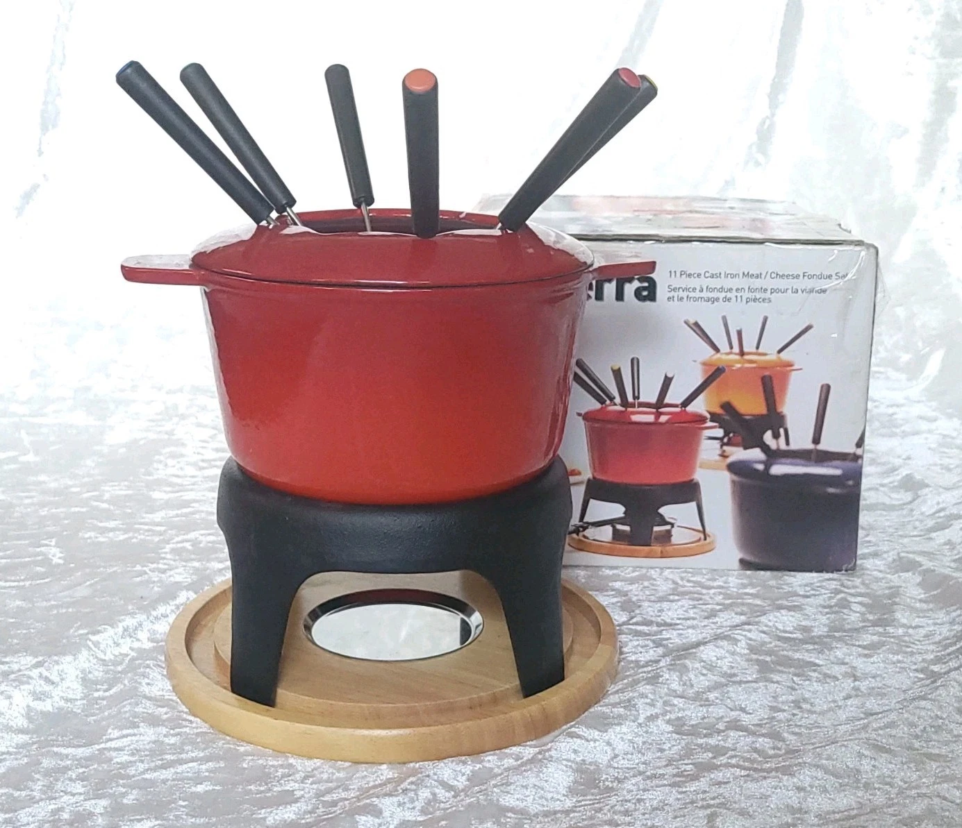 Swissmar Sierra Fondue Set Cast Iron Pot Red 11-Piece, Minus Burner
Opens in a new window or tab