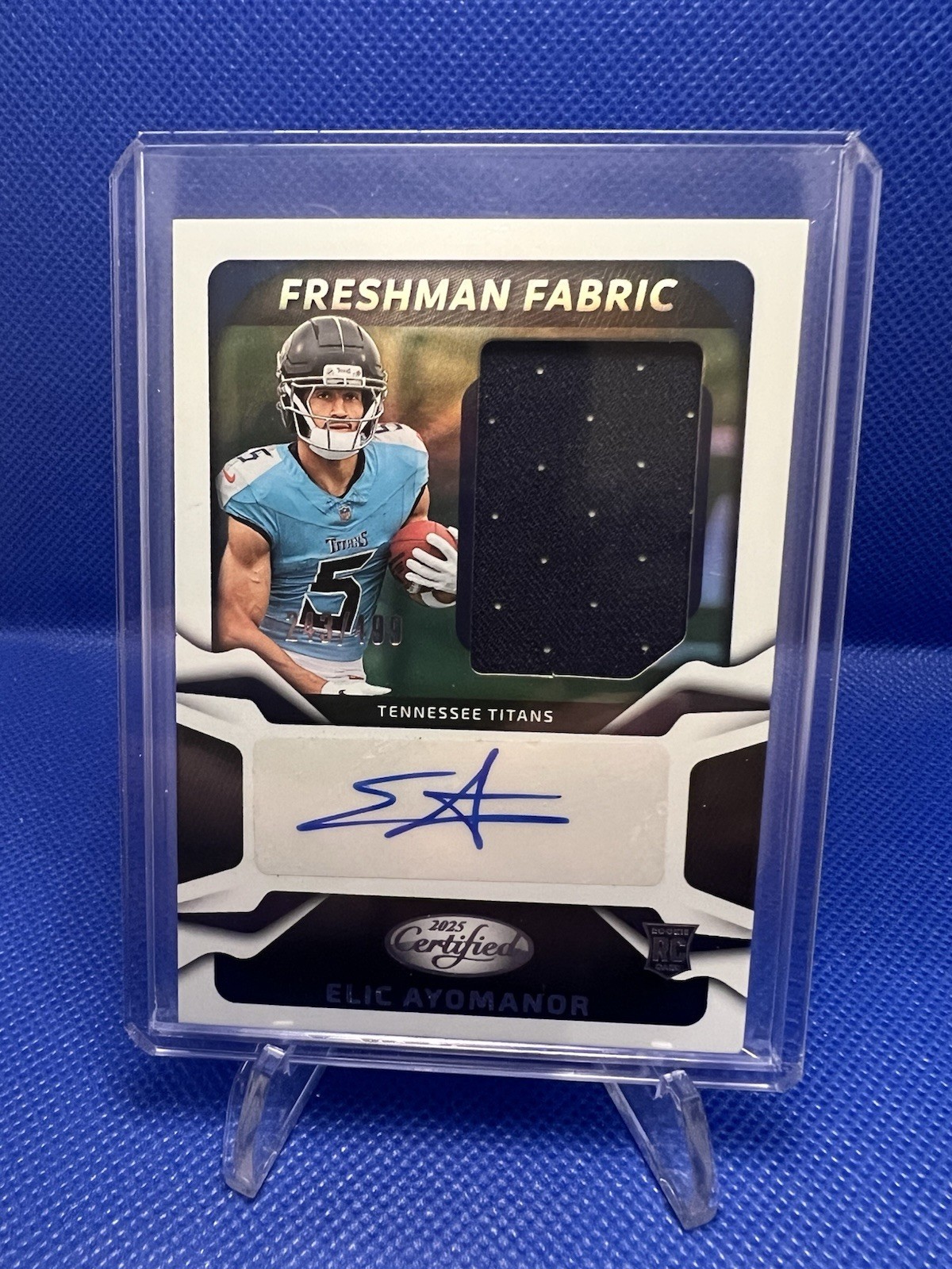 2025 Certified Elic Ayomanor Freshman Fabric Signatures Rookie Auto 243/499
