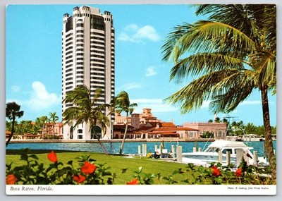 Boca Raton Florida John Hinde Postcard Modern Tower & Mizner Architecture