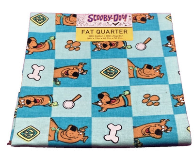 Scooby-Doo     Fat Quarter Blue-Green 18''x21'' 100% cotton New!