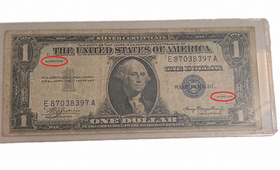 1935 $1 One Dollar Plain Double Date Silver Certificate