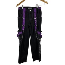 Tripp NYC Daang Goodman Black Purple Chain Cargo Pants Goth Punk Womens 1