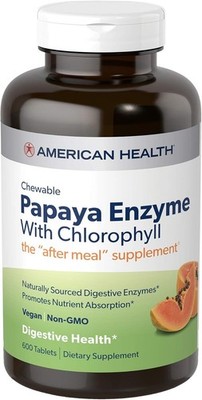 American Health  Papaya Enzyme with Chlorophyll 600 Chwbls EXP:02/27