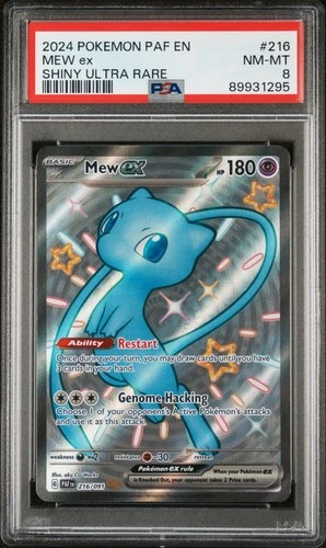 2024 POKEMON PAF EN-PALDEAN FATES SHINY ULTRA RARE #216 MEW EX PSA 8