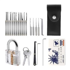 1Set Lock Picking Kit Tubular Lock Picking Training Set Waterproof Metal 