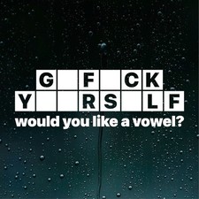 Would You Like A Vowel Funny Car Sticker Campervan Bumper Window Vinyl Decal