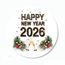 HAPPY NEW YEAR 2026 PARTY FAVORS LABELS SCRAPBOOK STICKERS ENVELOPE SEALS