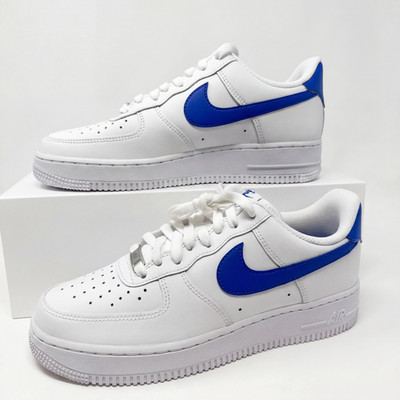 Nike Air Force 1 Low '07 White Hyper Royal FJ4146 113 Sneakers Low , Mens 7.5