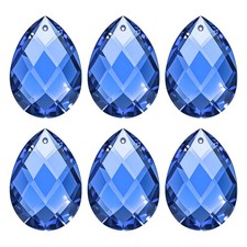 K9 Teardrop Beads, 6 Pack 38mm Grid Beads, Light Blue