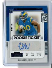 EARNEST BROWN IV 2021 Panini Contenders #291 ROOKIE AUTOGRAPH RAMS TITANS AUTO