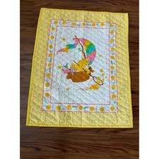 1980s Care Bears "Funshine Bear" baby quilt sailboat design