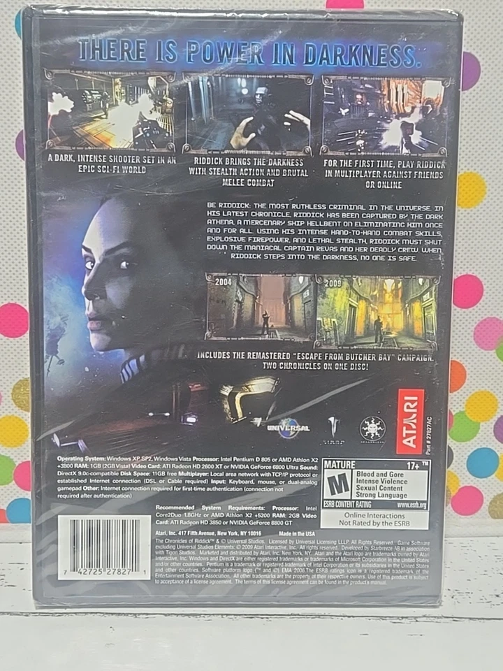 Chronicles of Riddick: Assault on Dark Athena (PC, 2009) Sealed NIP  - Image 3 of 4