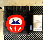 INO-KICHI CANVAS PIGGY BANK COIN CHANGE PURSE KYOTO, JAPAN 4" X 4 1/4" — photo 3