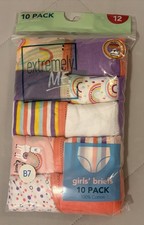 Girls Briefs 10 Pack Sz 12 Cotton Assorted Colors Underwear New Factory Sealed