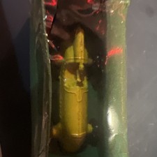 Miniature Hand Painted Metal Yellow Race Car Japan 1950's