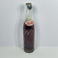 Pepsi Cola 16 oz Bottle Rare Double Cap Soda Pop Glass Error Bottle 11" VTG