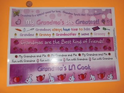 Grandmas Sticker Sheet Purple Pink My Grandmas the Greatest Scrapbook Crafts