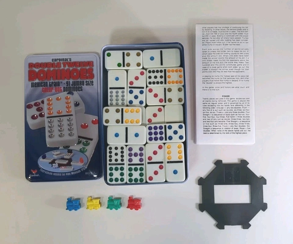 Cardinal Double 12 Dominoes - Mexican Train - Complete Game (Open Box) - Image 3 of 3
