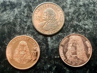 3 Kupfer Medaillen Albrecht Dürer