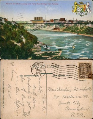 Niagara Falls (Ontario) Landing and Falls View Bridge from Canada 1931