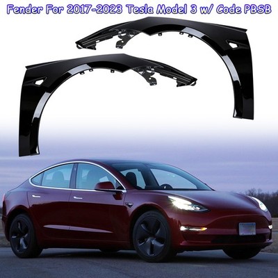 Fender Fit Tesla Model 3 2017-2023 Front Left and Right Side Painted w/Code PBSB