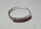 VINTAGE RUBY SET STERLING SILVER RING    4149