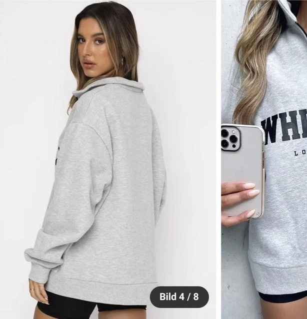 Mega Kuschelige Sweatshirt Reißverschluss Damen Gr XL Farbe Grau neu Mit Etikett - Bild 4 von 4