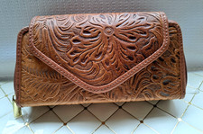 MINI LEATHER CROSSBODY PURSE HANDBAG TOOLED MADE IN MEXICO NEW