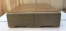 Vintage VHS Storage Drawers Wood Grain Holds 24 Tapes