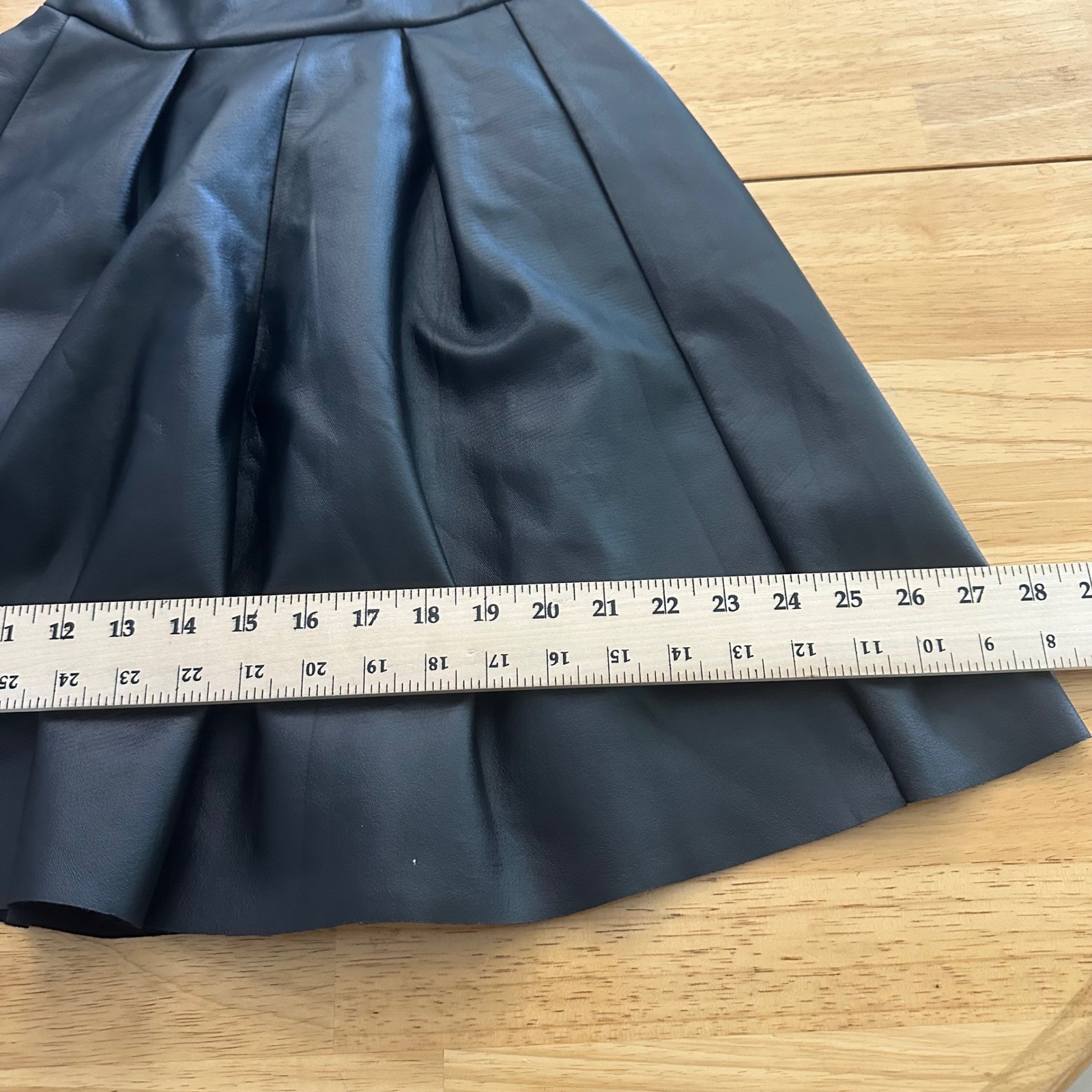 Rosie Harlow faux leather skater dress XS black fit & flare alt party vibe