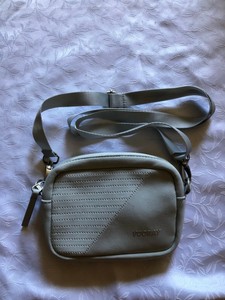 small gray crossbody purse