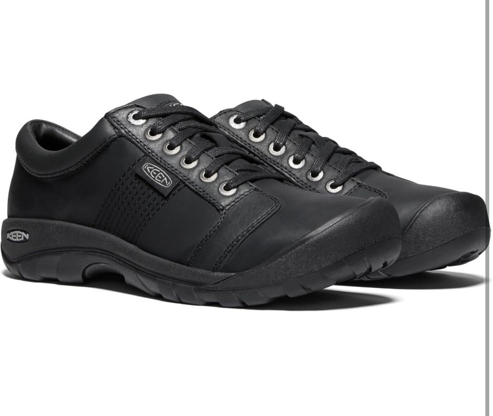 Keen Men's Austin Premium Oiled Leather Upper Casual Shoes, Black, Size