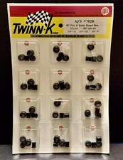 12x AJ's 782B Black Silicone Tires w/ Delrin Double Flange Wheels FULL CARD NEW
